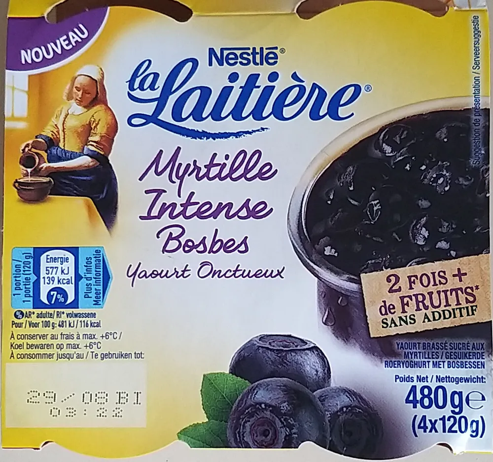 Yaourt myrtilles intense