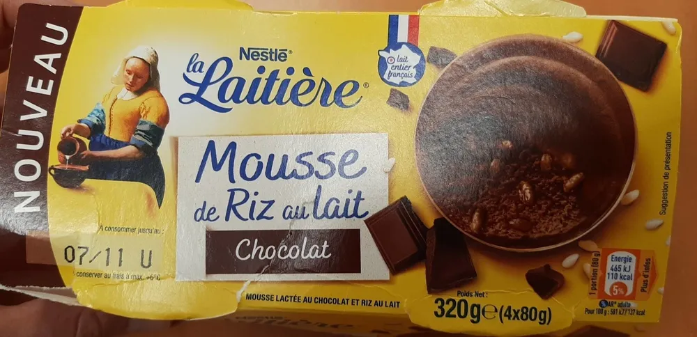 Mousse de riz au lait chocolat