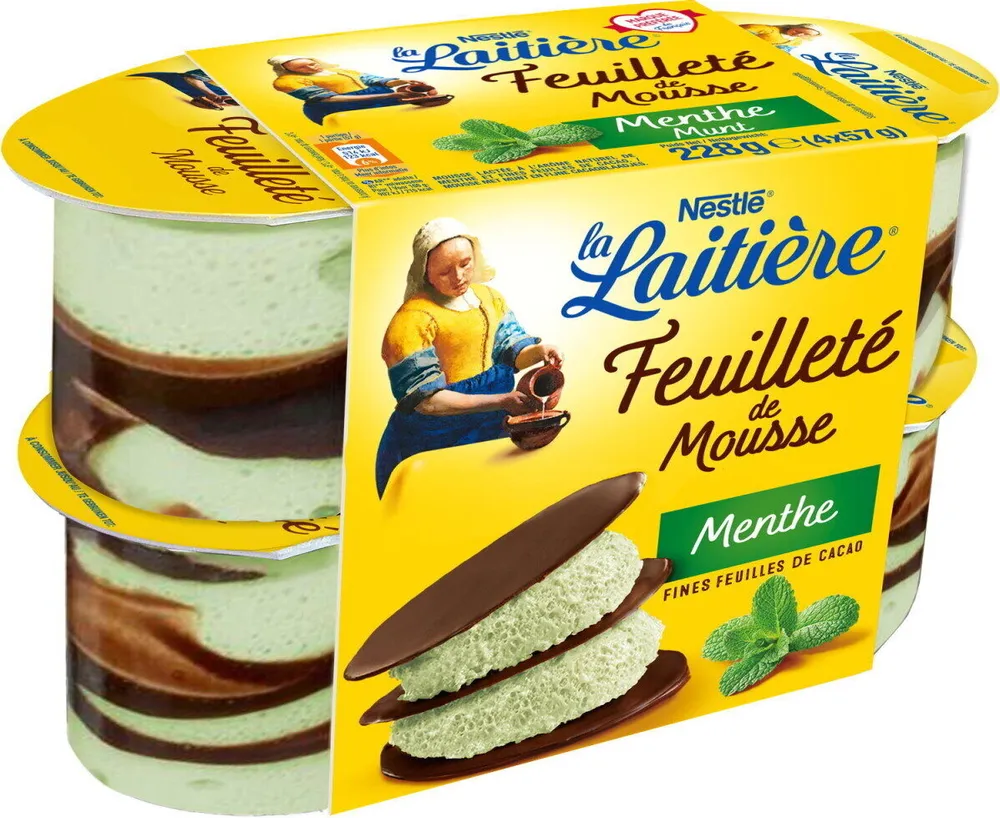 Feuilleté de mousse menthe