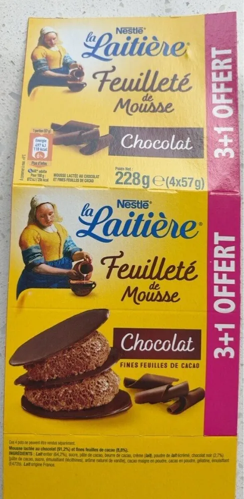 Feuilleté de mousse chocolat