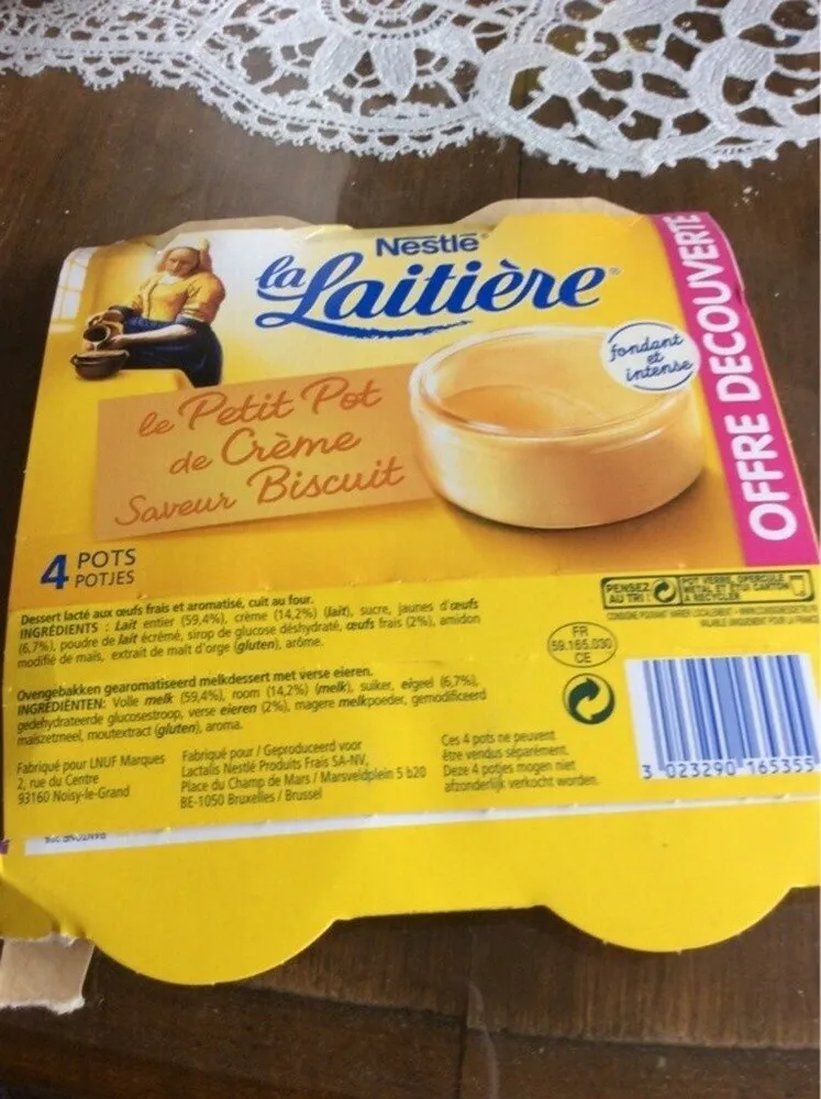 La Laitière petit pot de crème saveur biscuit