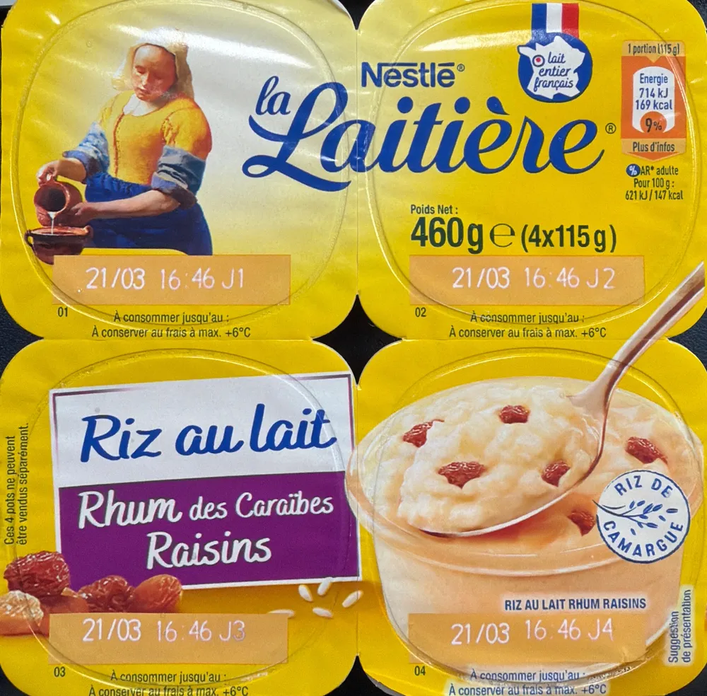 Riz au lait Rhum Raisins