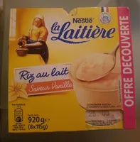 Riz au lait vanille La Laitière 8x115g offre découverte