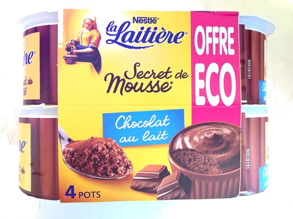 Secret de Mousse Chocolat au lait (4 Pots) Offre Eco