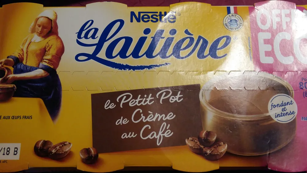 La Laitiere petit pot de creme cafe 8x100g prix choc