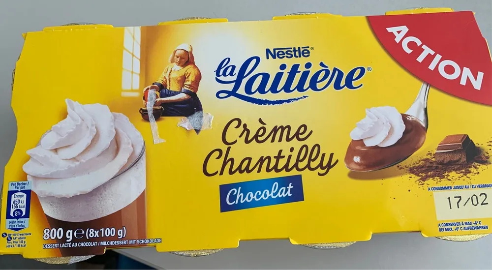 Crème chantilly chocolat