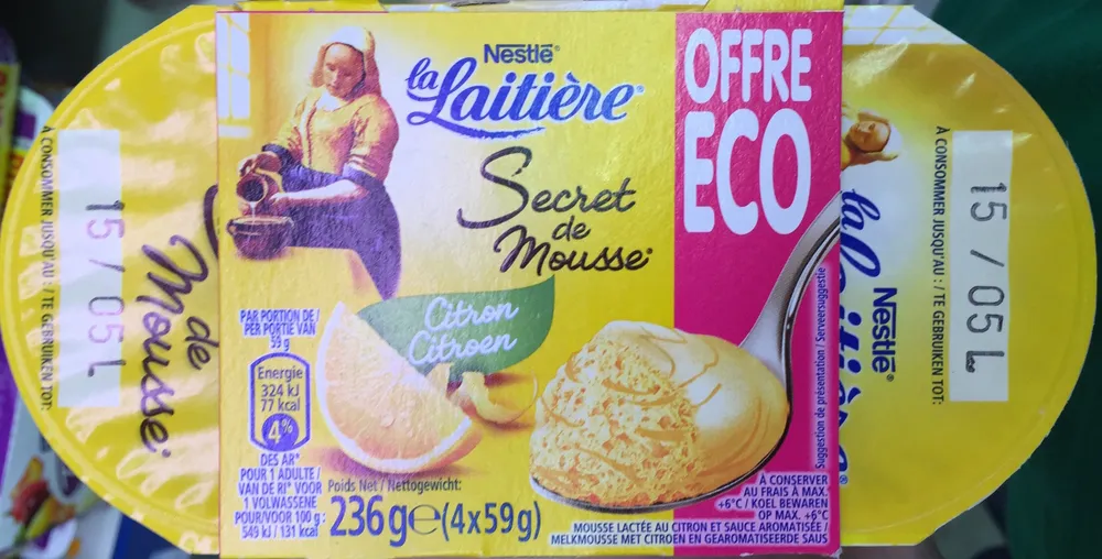 Secret de Mousse Citron (4 Pots) Offre Eco