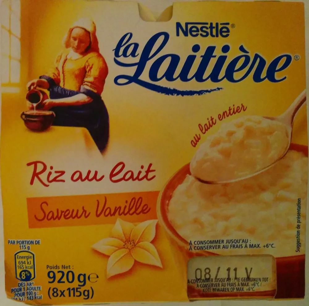 Riz au lait saveur vanille