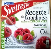 Recette de Framboise, Touche de Citron Vert (0 % MG) 4 Pots