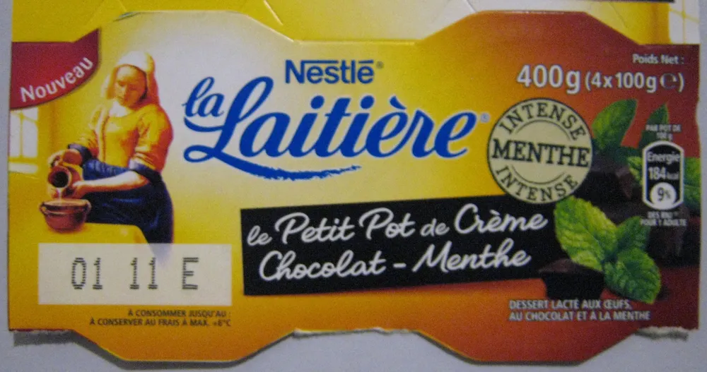 Le Petit Pot de Crème, Chocolat-Menthe (4 Pots)
