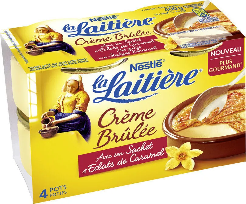 Crème Brûlée avec Sachet d'Éclats de Caramel