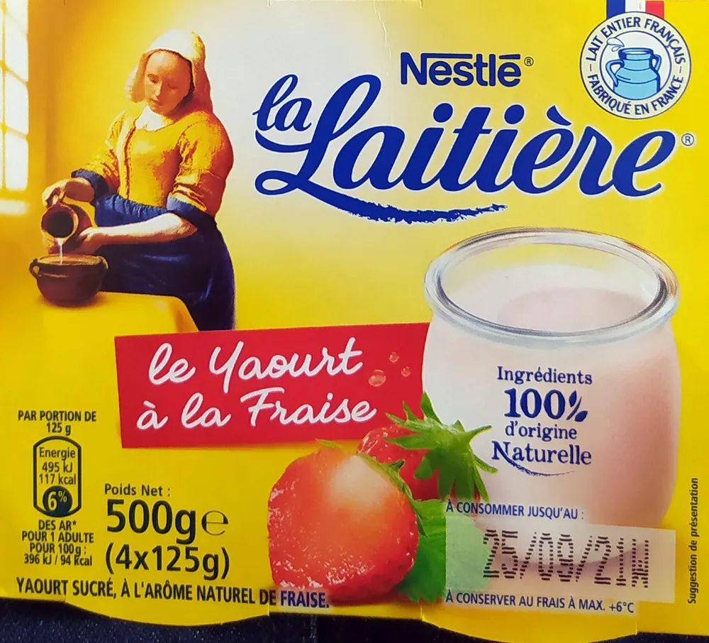 Le yaourt à la Fraise 4 x 125 g