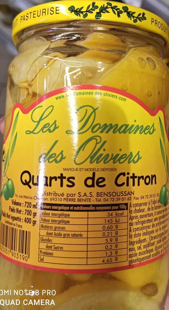 Quarts de citron