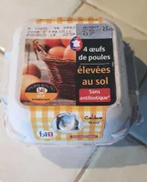 4 oeufs de poules élevées au sol