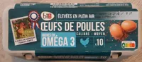 Oeufs de poule riches en oméga 3 plein air
