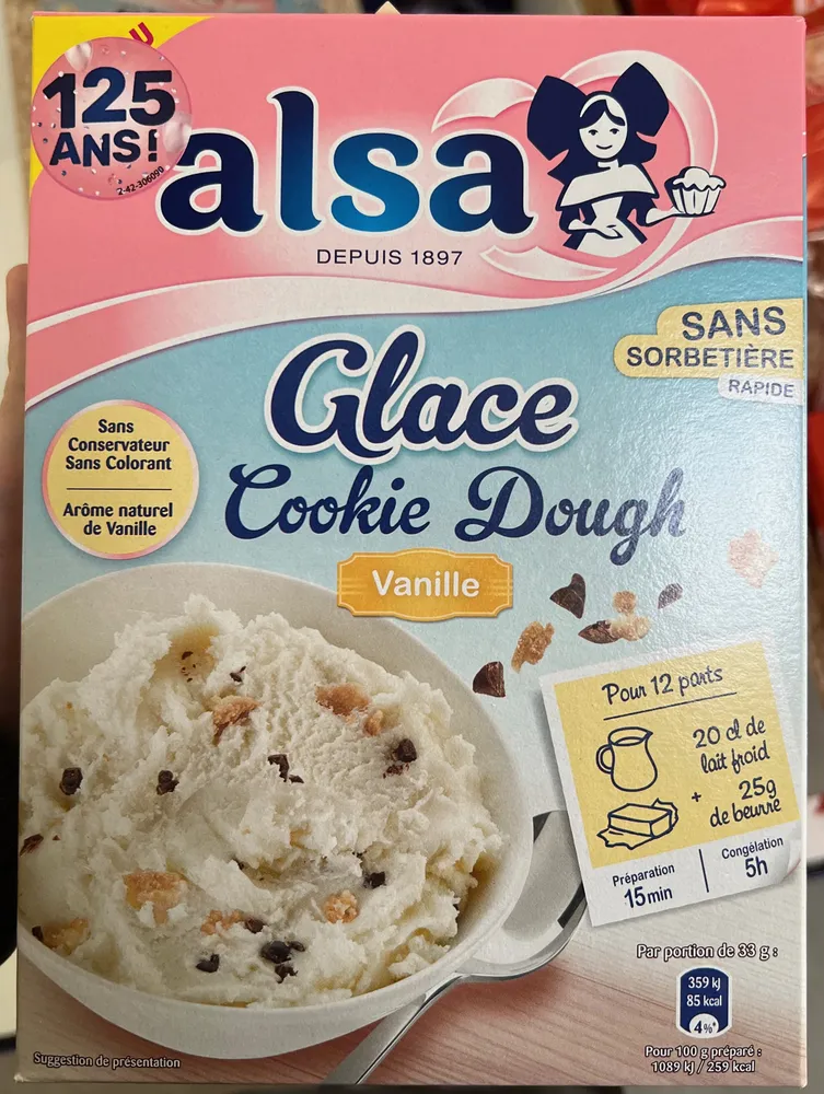 Glace cookie dough vanille