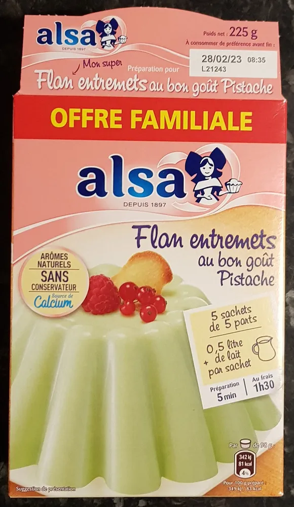 Flan entremets Pistache