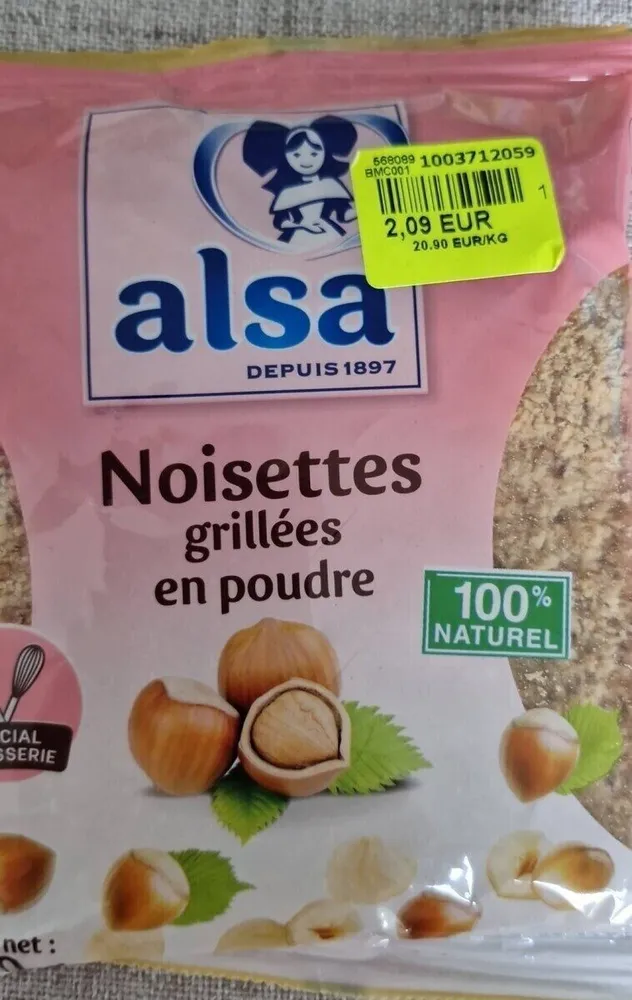 Noisettes grillés en poudre