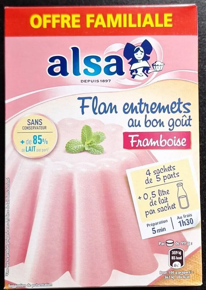 Flan entremets au bon goût Framboise