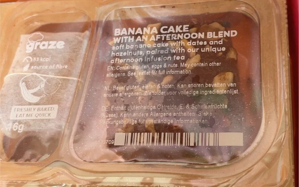 Banana cake with afternoon blend