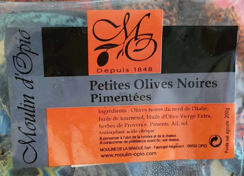 Petites Olives Noires Pimentées