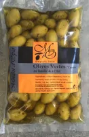 Olives vertes cassees au basilic et a l'ail
