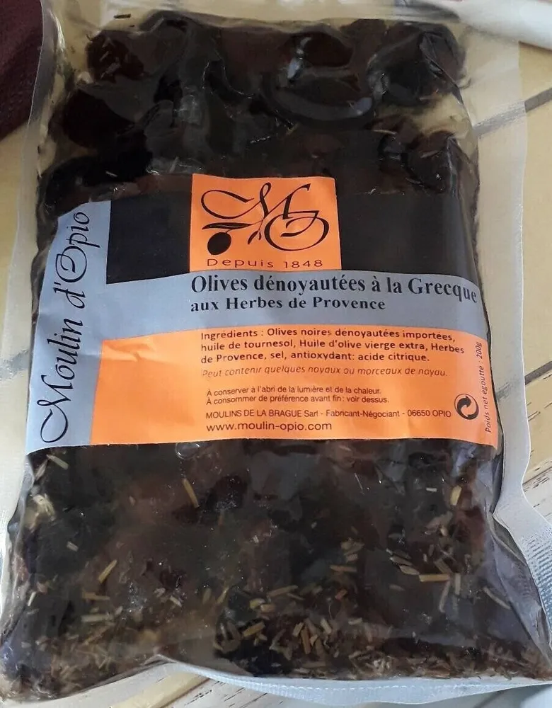 Olives dénoyautées à la Grecque aux herbes de Provence