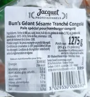 Bun's géant sésame tranché congelé