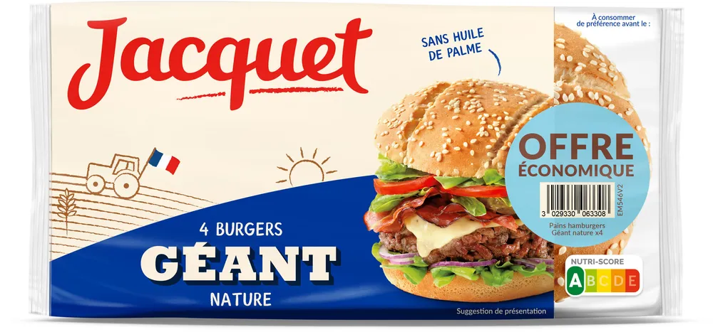 Hamburger geant x4 -330g offre eco