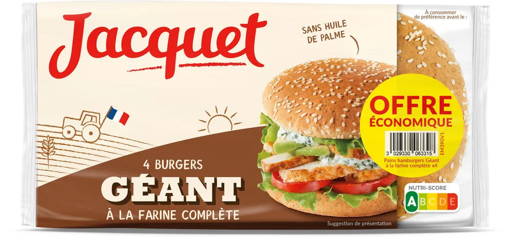 Hamburger complet geant x4 - 330 g offre eco