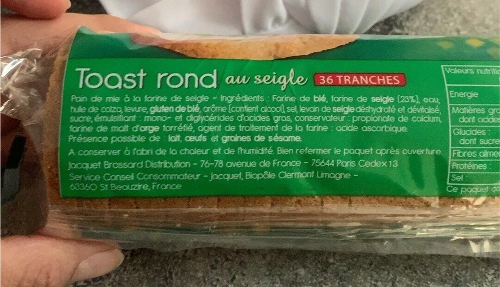 Toost rond au seigle