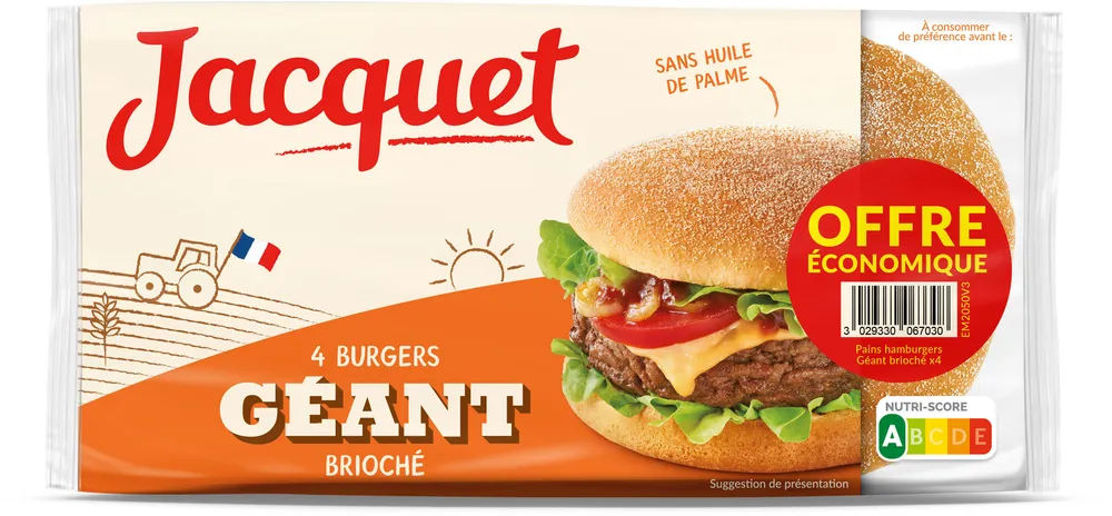 Geant burger brioche x4 300g offre eco