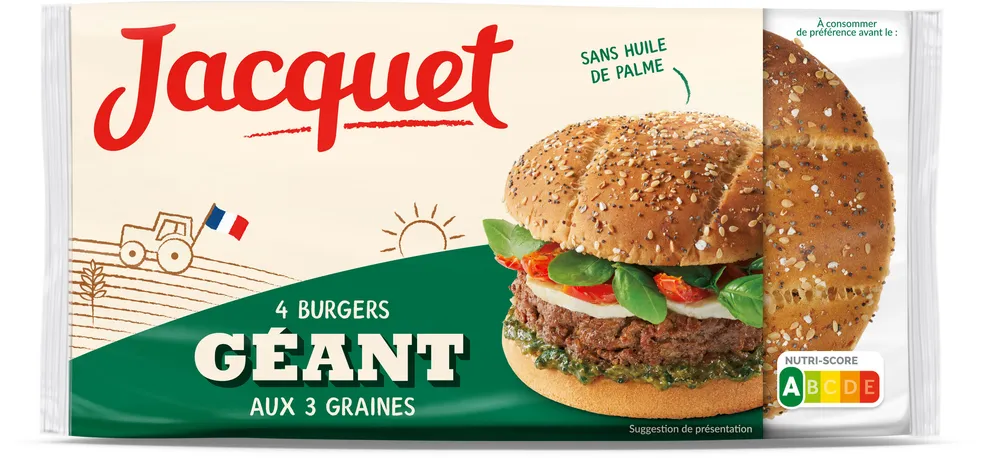 Hamburger Géant graines x4 330g