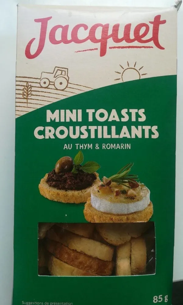 Mini toasts croustillants au thym et romarin