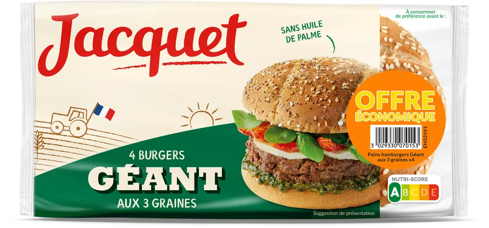 Hamburger Géant graines OFFRE ECO x4 330g