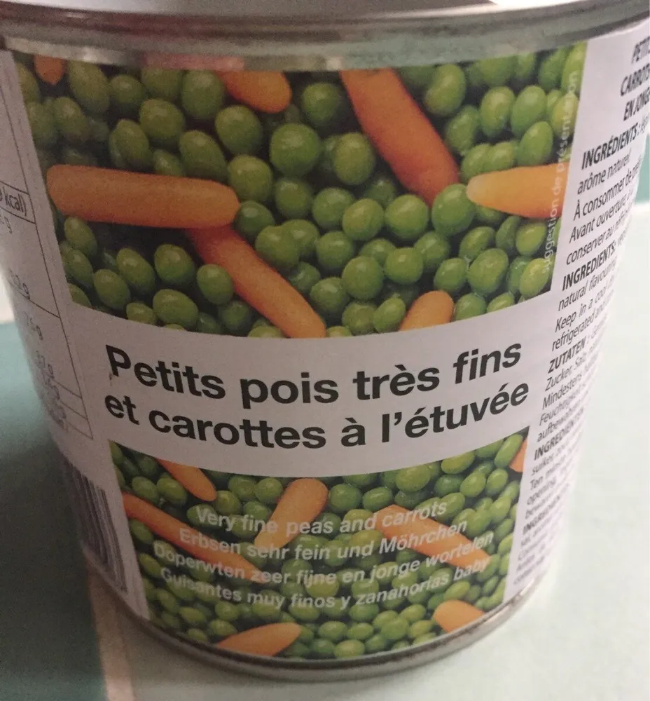 Petits pois très fins et carottes à l'étuvée