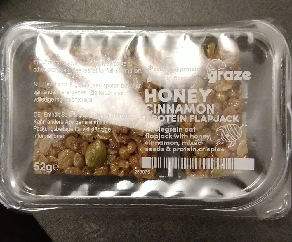 Honey cinnamon protein flapjack