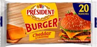 Tranches Burger' Cheddar & Emmental Président 20 Tranches