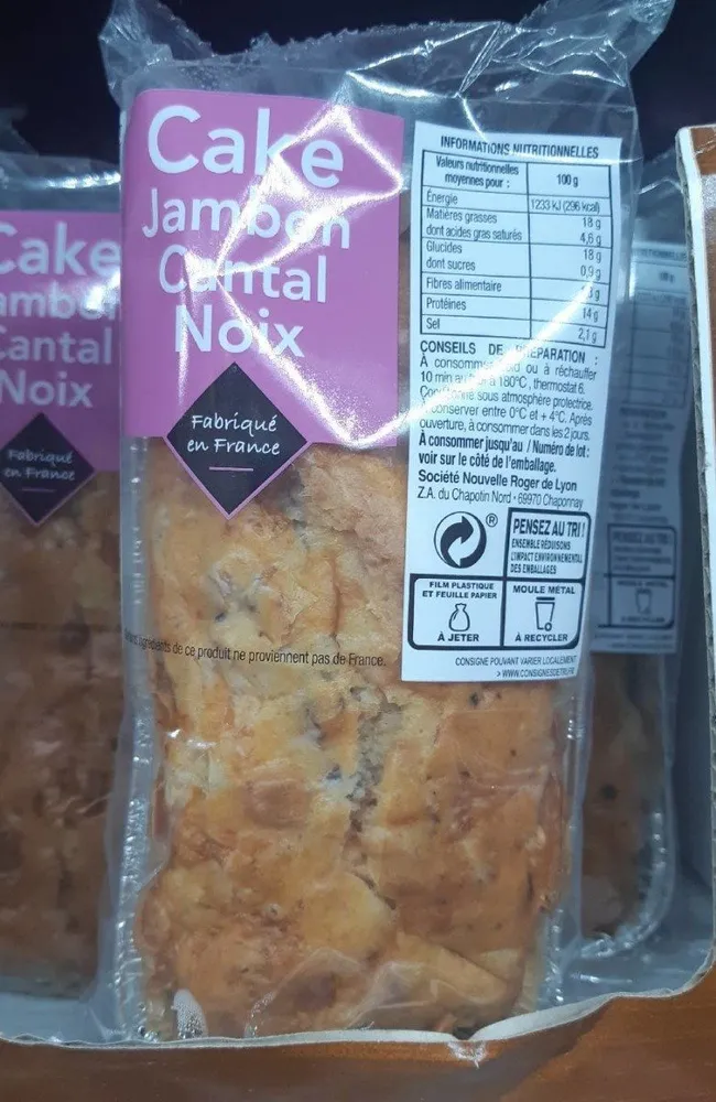 Cake Jambon Emmental Noix