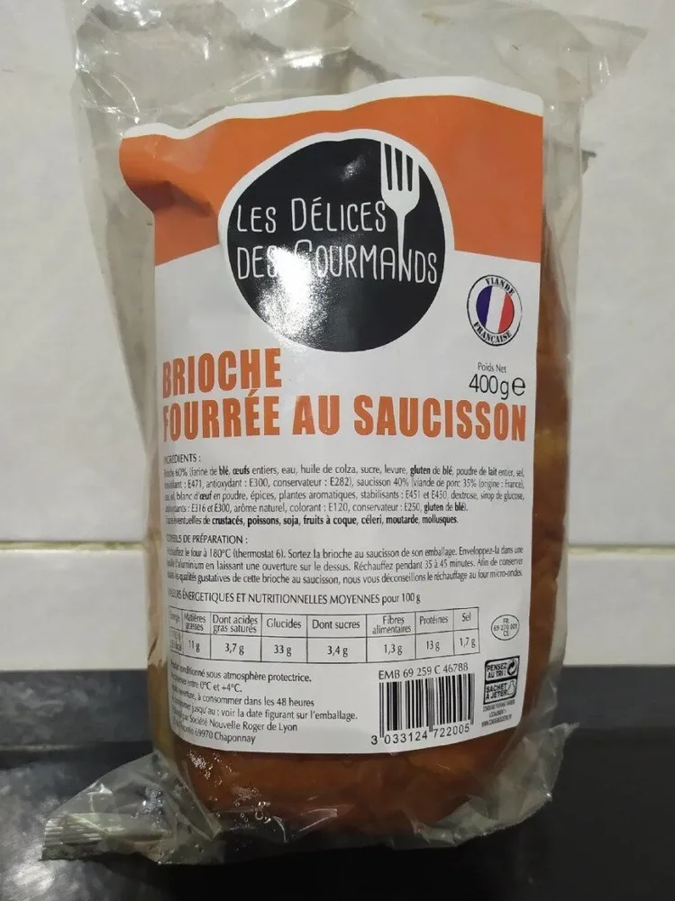 Brioche fourrée au saucisson