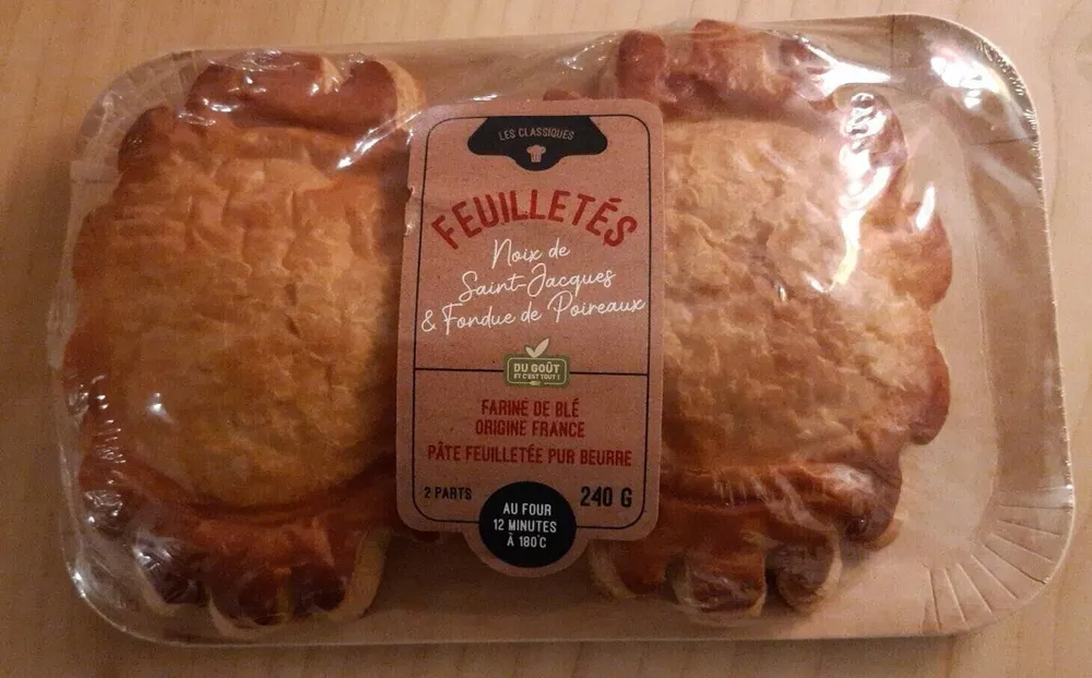 Feuilletés noix de Saint Jacques et fondue de poireau
