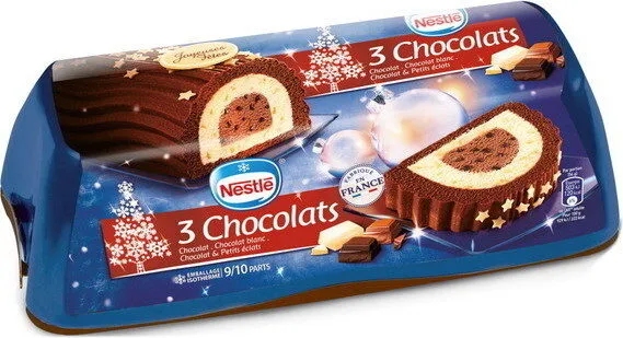 Buche glacee aux 3 chocolats