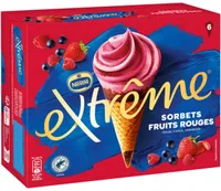 Extrême sorbets fruits rouges x  6 cônes