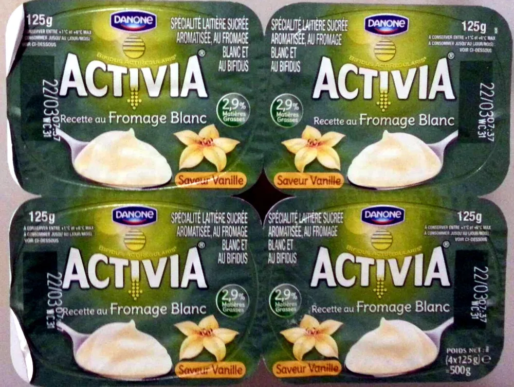 Activia Recette au fromage blanc (2,9 % MG) Saveur Vanille