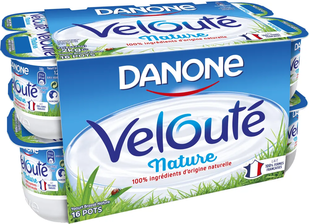 Danone veloute nature 125 g x 16