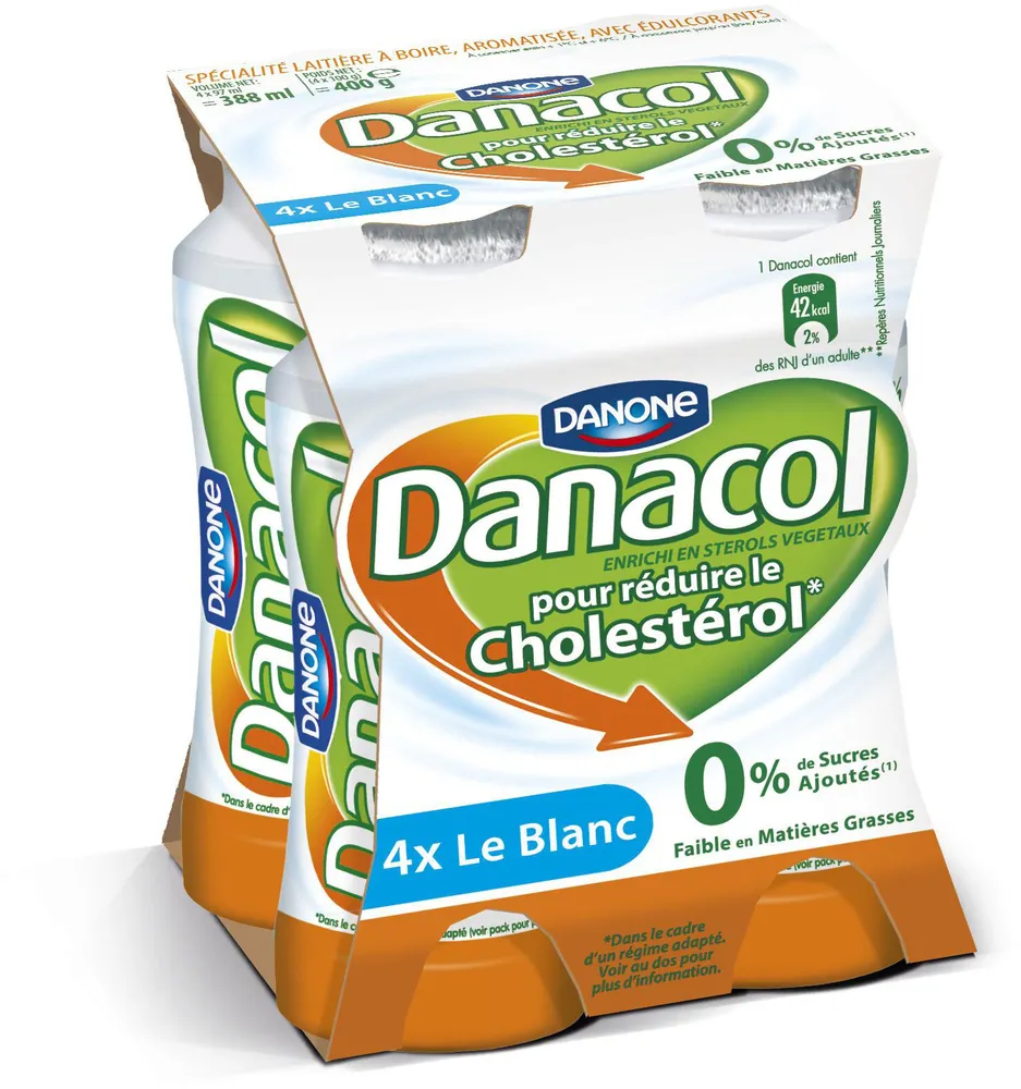 Danacol a boire 0% de sucres ajoutes aro 100 g x 4
