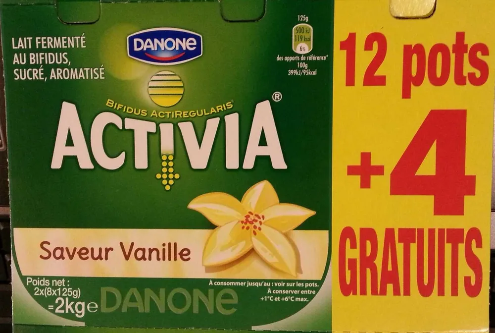 Activia (Saveur Vanille) 12 pots + 4 Gratuits