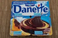 Danette saveur chocolat sur lit aux poires Danone