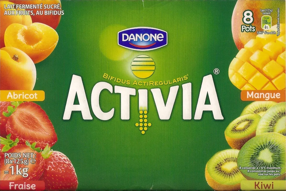 Activia (Abricot, Fraise, Kiwi, Mangue) 8 Pots