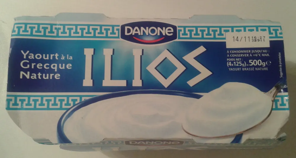 ILIOS Yaourt  à la Grecque Nature (4 pots) 500 g - Danone